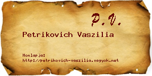 Petrikovich Vaszilia névjegykártya